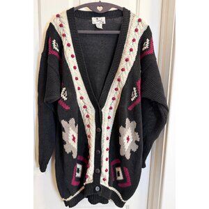 Vintage Cynthia Boho Chunky Knit Cardigan Size 2X